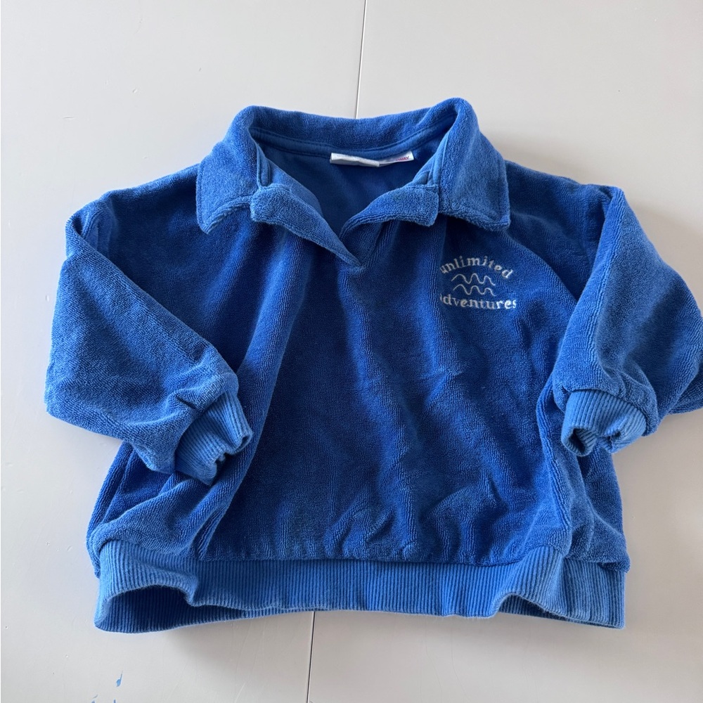 Toddler Blue Terry Pullover